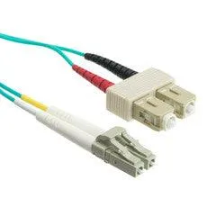 10 Gigabit Aqua LC/SC OM3 Multimode Duplex Fiber Optic Cable, 50/125, 2 meter (6.6 foot)