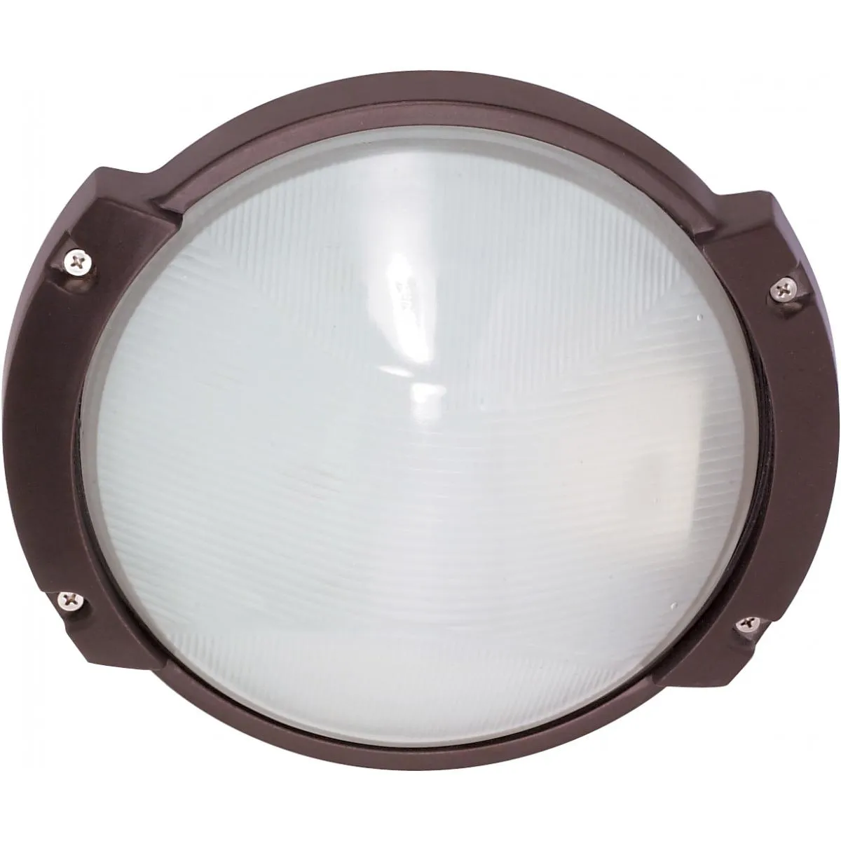 11 In. Outdoor Flush Mount Frosted Glass Bronze finish