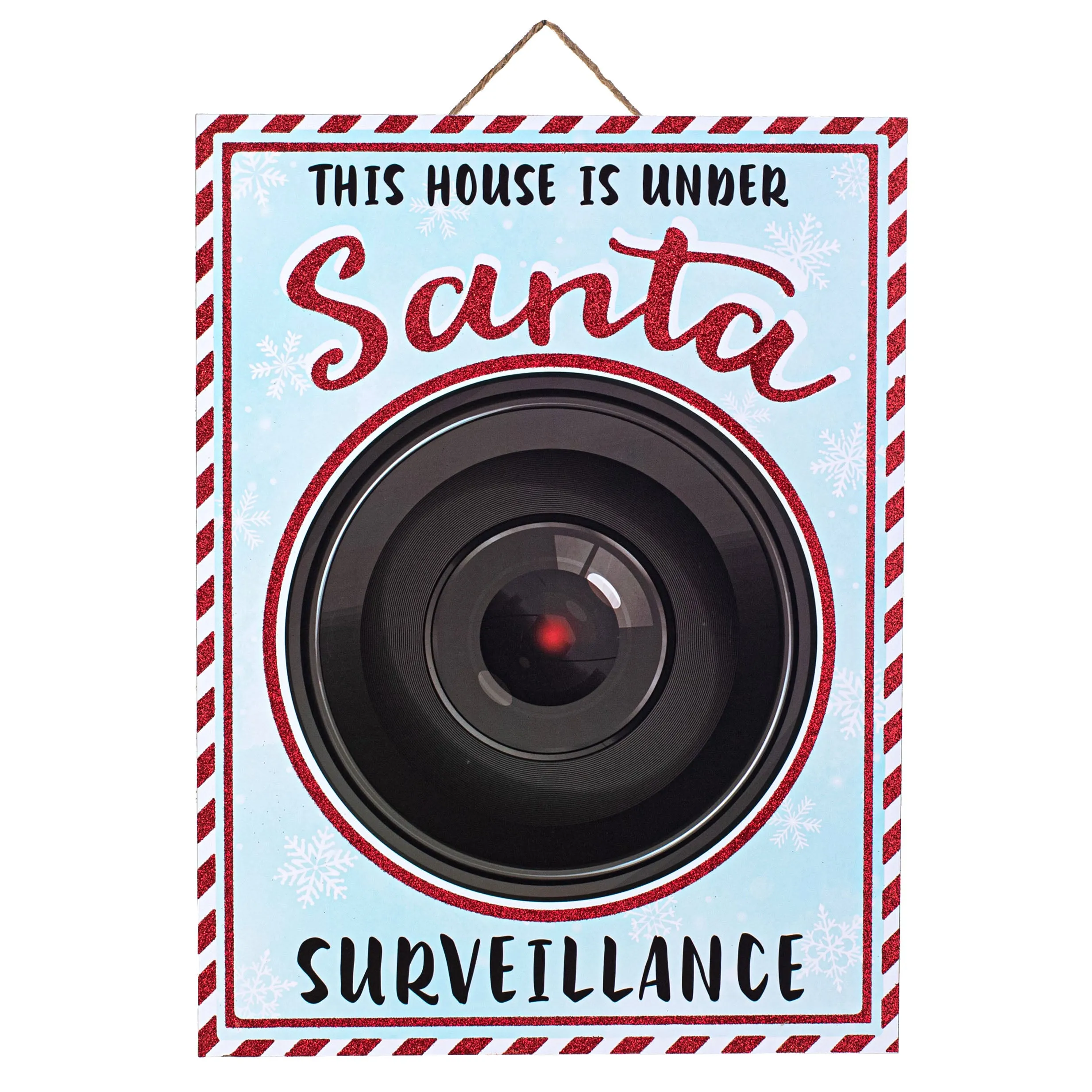 16" Wooden Sign: Santa Surveillance