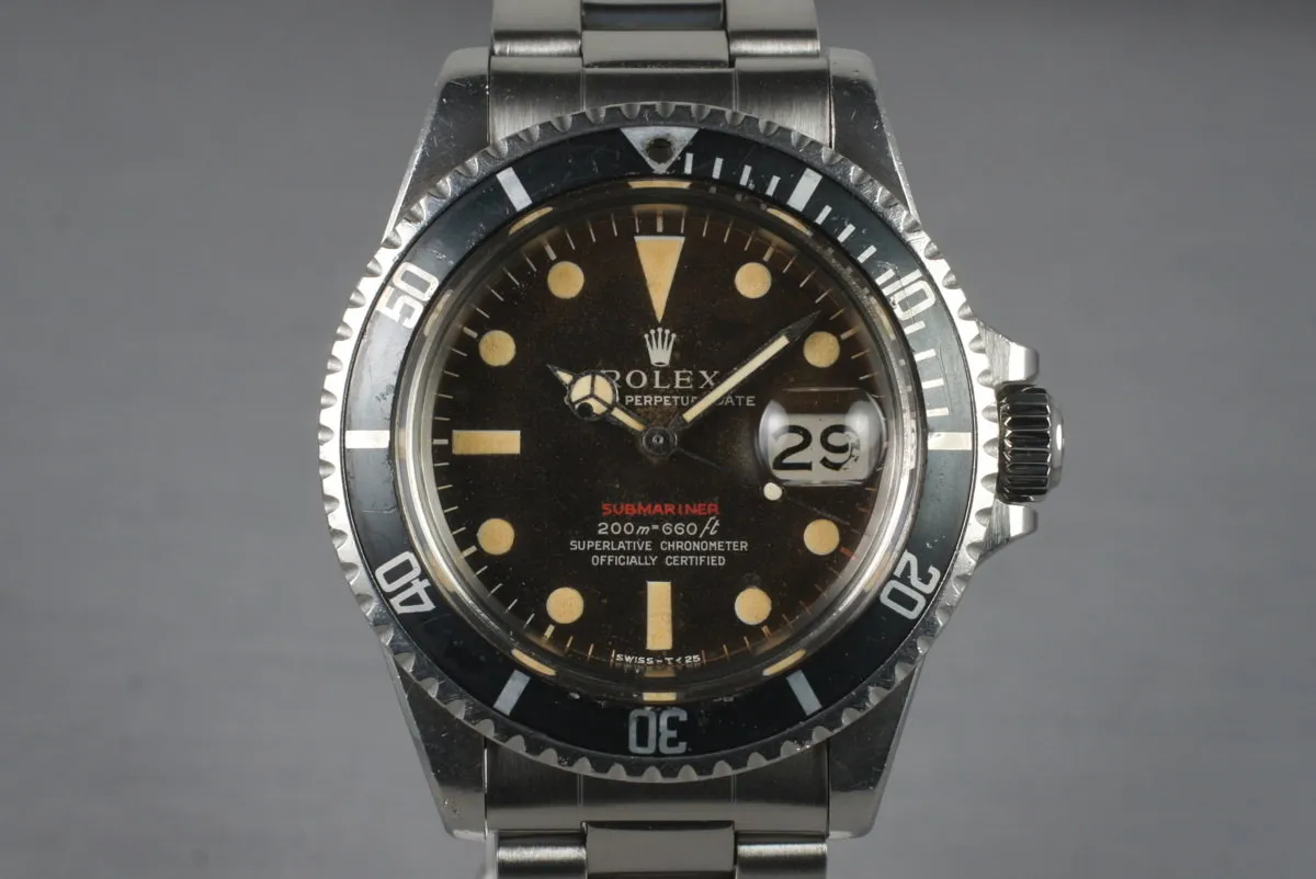 1969 Rolex Red Submariner 1680 Mark III Meters First