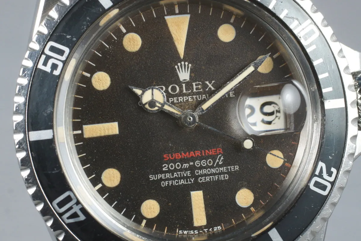 1969 Rolex Red Submariner 1680 Mark III Meters First