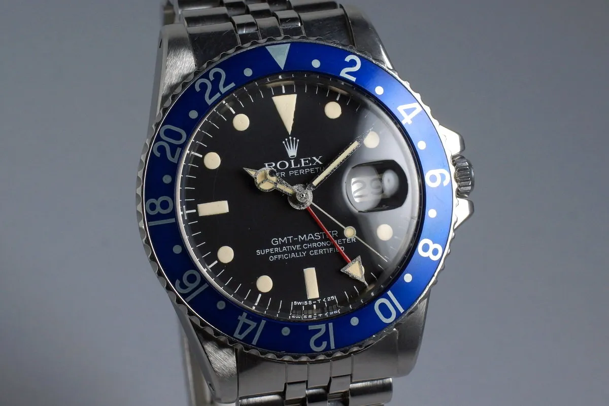 1978 Rolex GMT 1675 Blueberry with Box and Papers