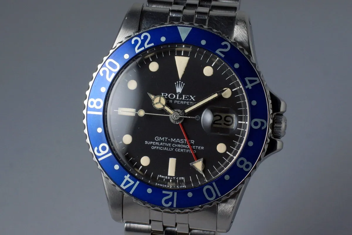 1978 Rolex GMT 1675 Blueberry with Box and Papers