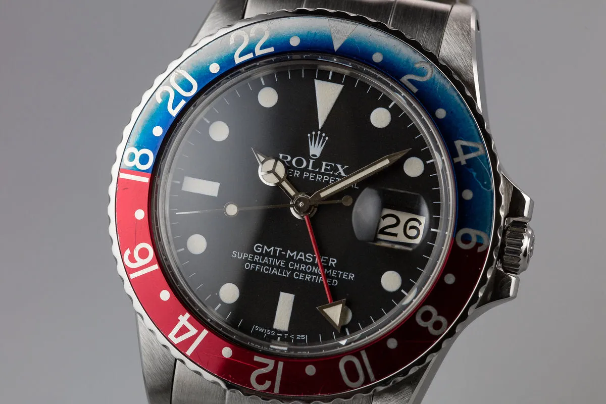 1981 Rolex GMT-Master 16750 "Pepsi" with Box, PX Purchase Papers, and Service Records