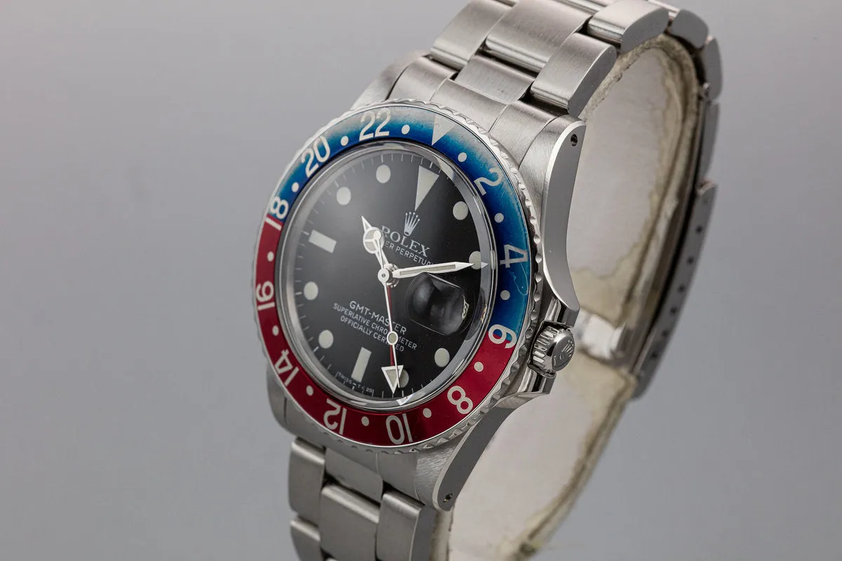 1981 Rolex GMT-Master 16750 "Pepsi" with Box, PX Purchase Papers, and Service Records