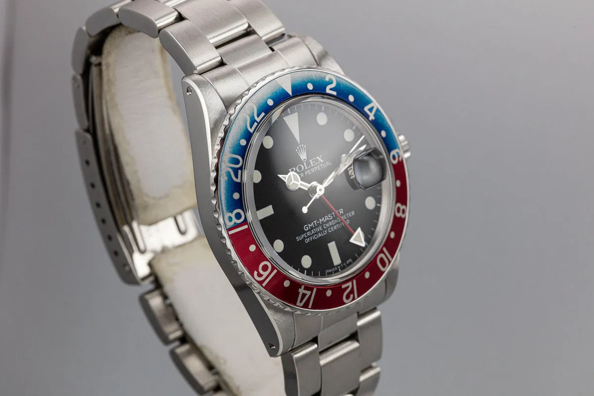 1981 Rolex GMT-Master 16750 "Pepsi" with Box, PX Purchase Papers, and Service Records