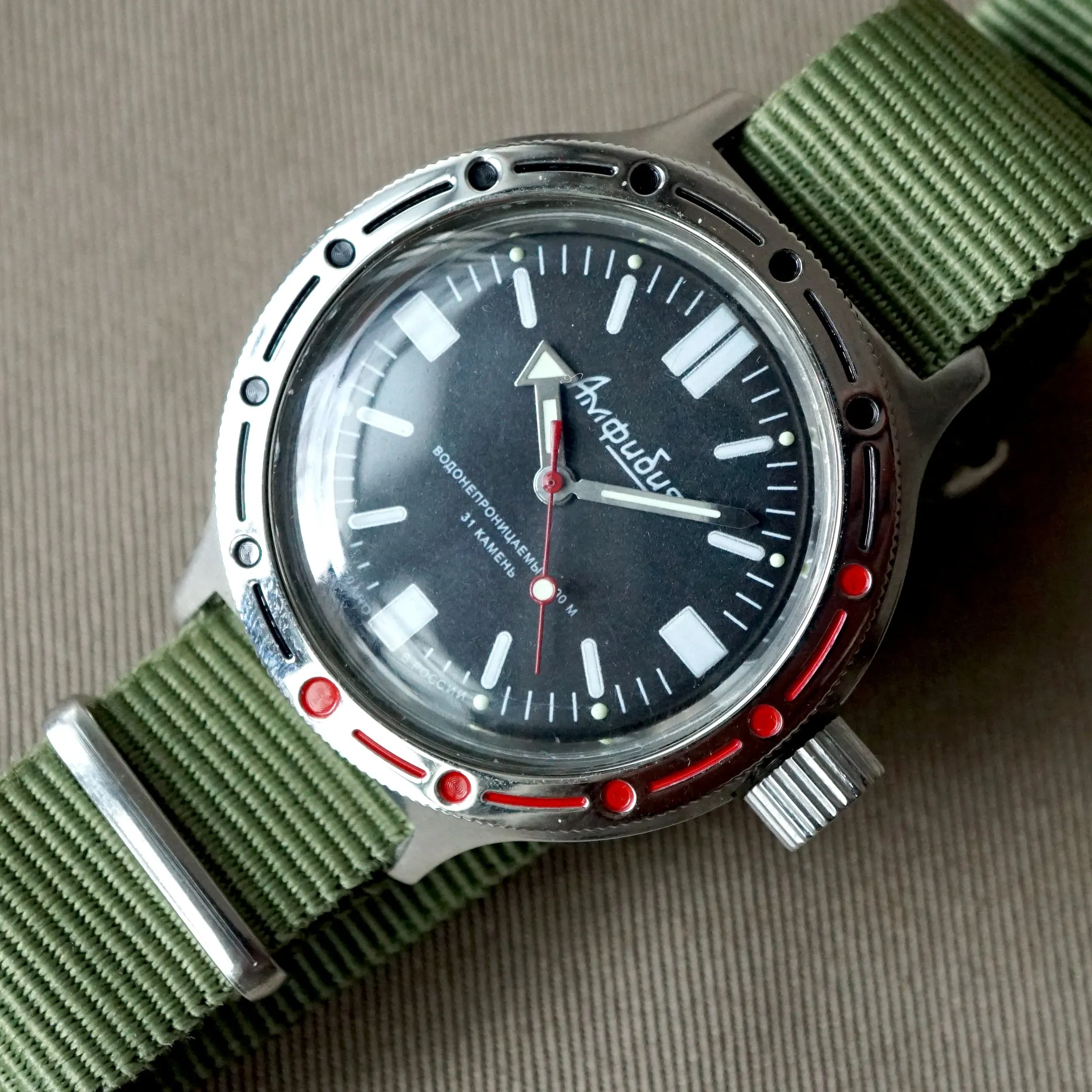 1990s USSR VOSTOK AMPHIBIAN MILITARY WATCH