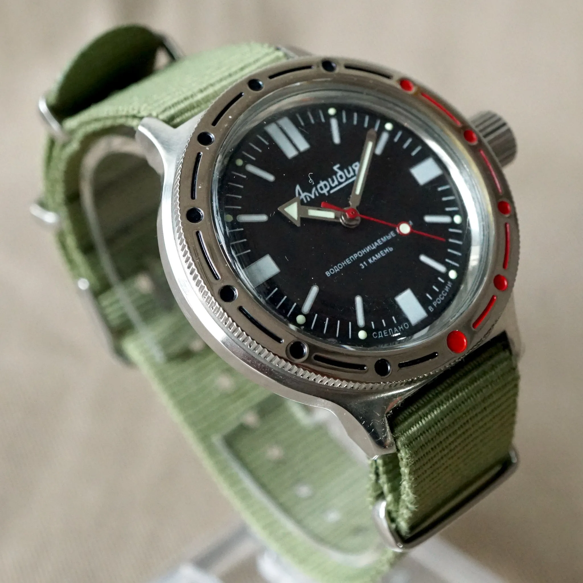 1990s USSR VOSTOK AMPHIBIAN MILITARY WATCH