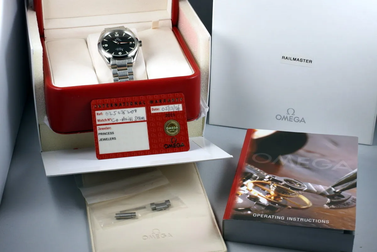 2005 Omega Co-Axial Railmaster 2503.52 with Box and Papers