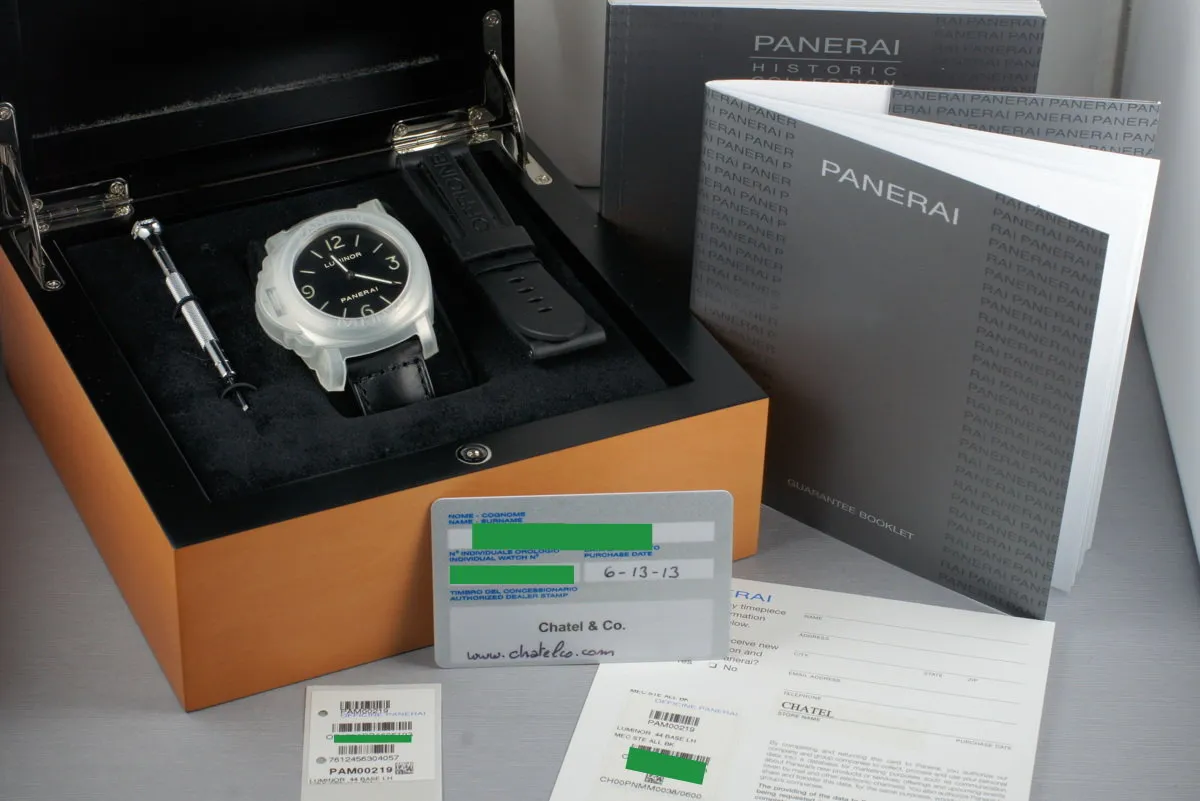 2012 Panerai Luminor PAM 219 Destro with Box and Papers