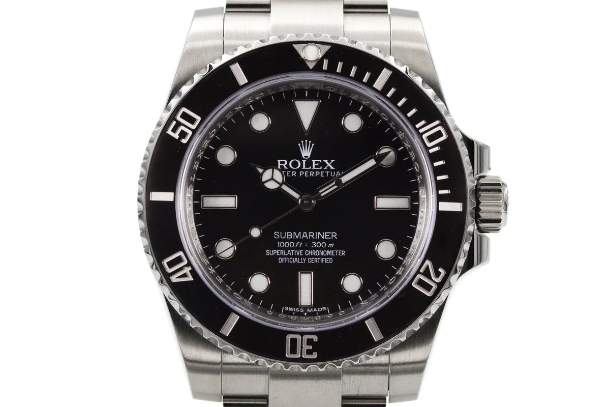 2013 Rolex Ceramic Submariner 114060 with Box and Papers