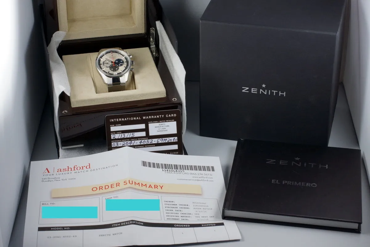 2015 Zenith El Primero 03.2041.4052 Striking Tenths with Box and Papers