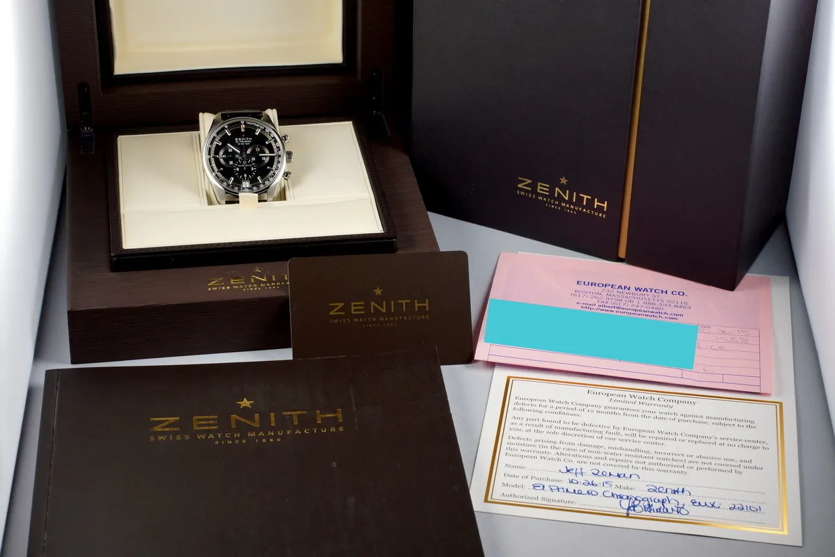 2015 Zenith El Primero 36,000 VPH 03.2040.400 with Box and Papers