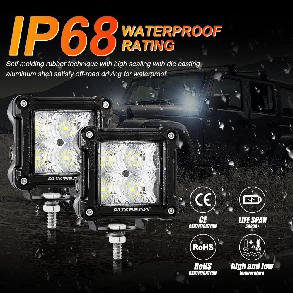 3 Inch 20W Flood LED Pods Light with Front Bumper Fog Light Mount Brackets For Ford Bronco 2021 2022