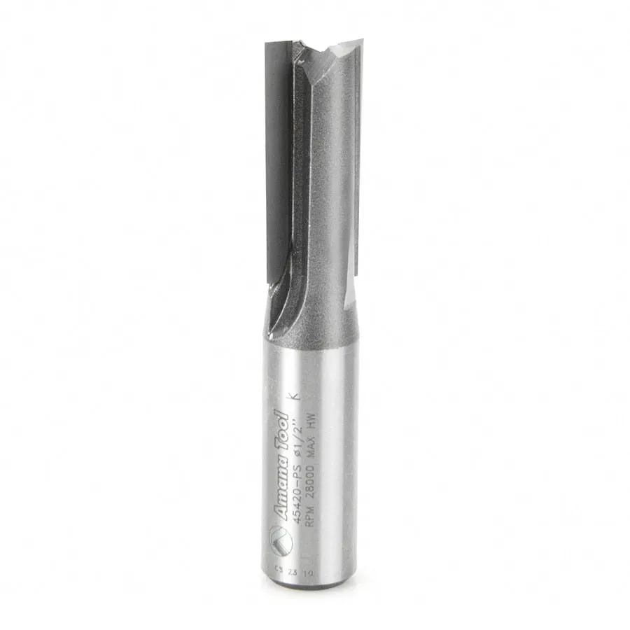 3°Production Shear Straight Plunge Router Bit | 2 Flute | 1⁄2 Dia x 1 1⁄4 x 1⁄2" Shank | 45420-PS | 738685354209