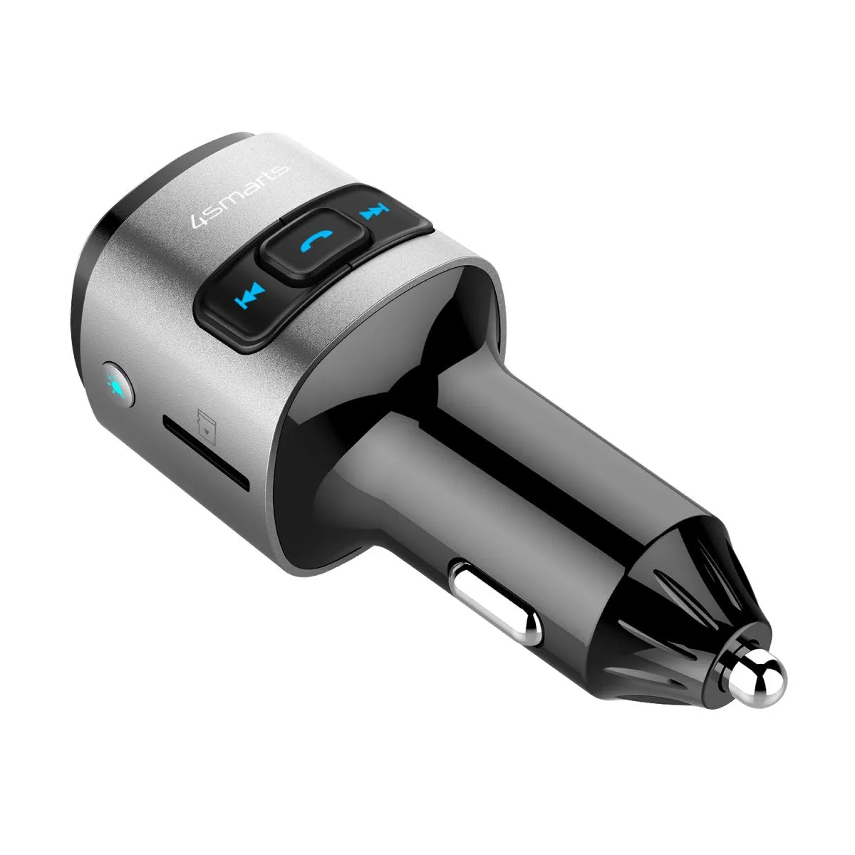 4smarts Media & Assist 2 - Biloplader m. USB-C (PD) / USB-A & Bluetooth FM Transmitter - Sølv