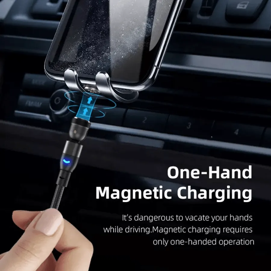 540 Degree Rotation 3-in-1 Magnetic Charging Cable (2m) - 2pcs