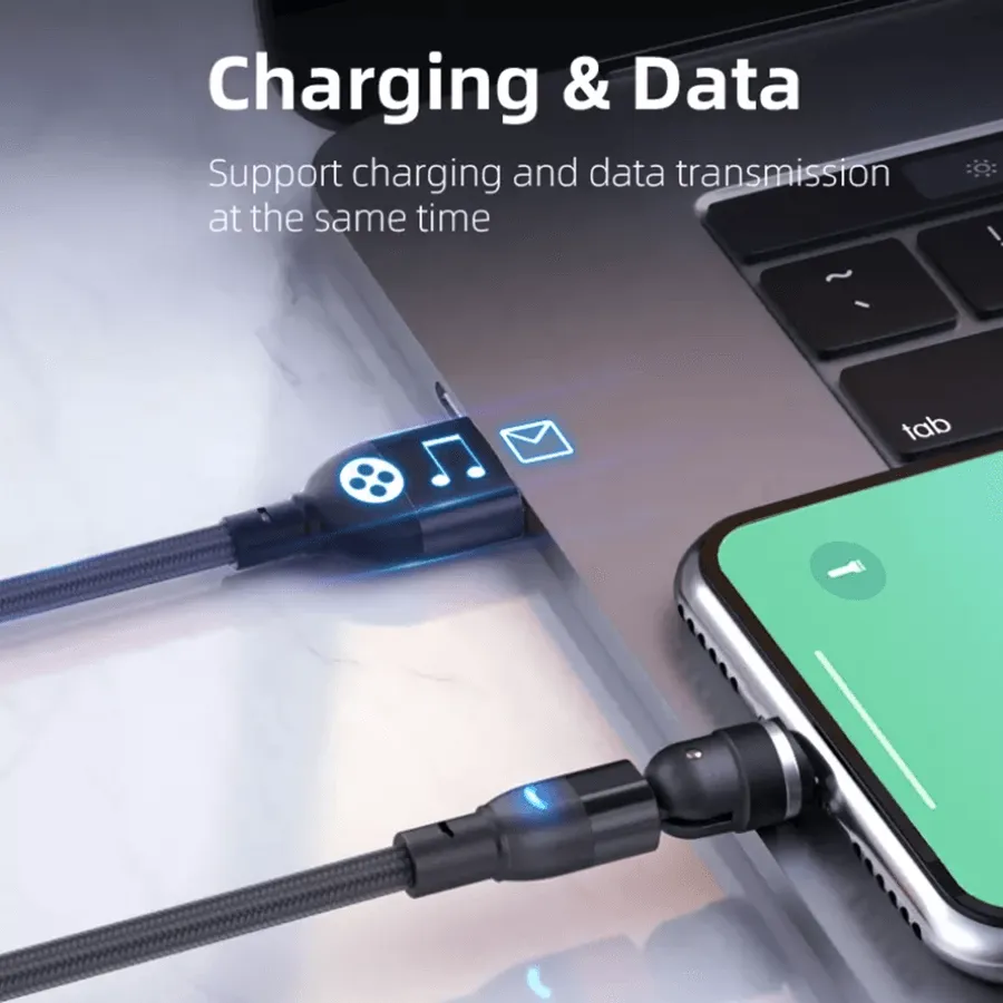 540 Degree Rotation 3-in-1 Magnetic Charging Cable (2m)