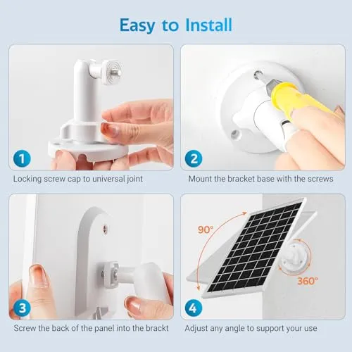 7W Solar Panel for Ring Camera, USB Ring Solar Panel for Security Camera with DC Port Charger, Ring Solar Charger Compatible for Ring Stick Up Cam