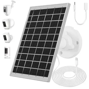 7W Solar Panel for Ring Camera, USB Ring Solar Panel for Security Camera with DC Port Charger, Ring Solar Charger Compatible for Ring Stick Up Cam