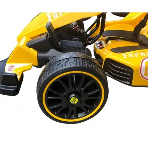 A Formula 1 Ferrari 2025 Style 12V Kids Ride On Go Kart 1 Seater | Upgraded | LED Lights | Remote | Ages 3-8