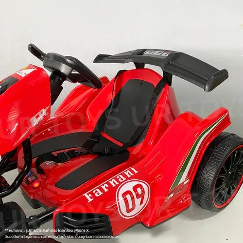 A Formula 1 Ferrari 2025 Style 12V Kids Ride On Go Kart 1 Seater | Upgraded | LED Lights | Remote | Ages 3-8