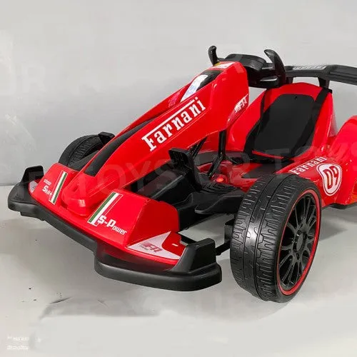 A Formula 1 Ferrari 2025 Style 12V Kids Ride On Go Kart 1 Seater | Upgraded | LED Lights | Remote | Ages 3-8