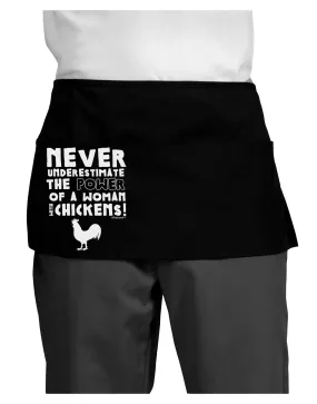 A Woman With Chickens Dark Adult Mini Waist Apron, Server Apron