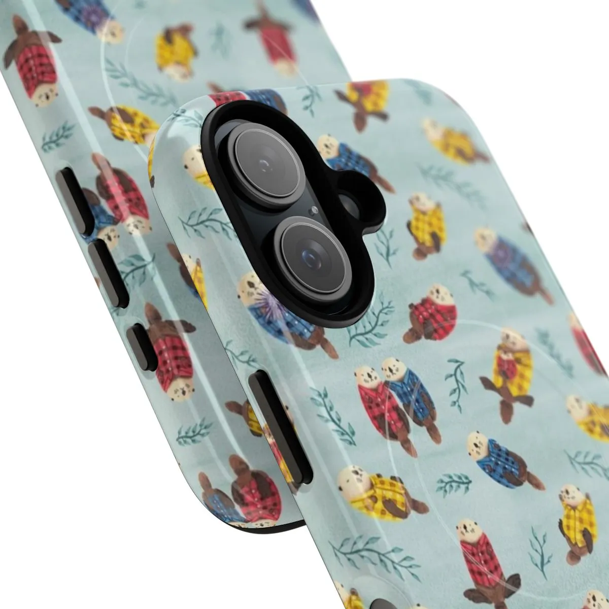 Adorable Sea Otter Plaid Magnetic Tough Phone Case