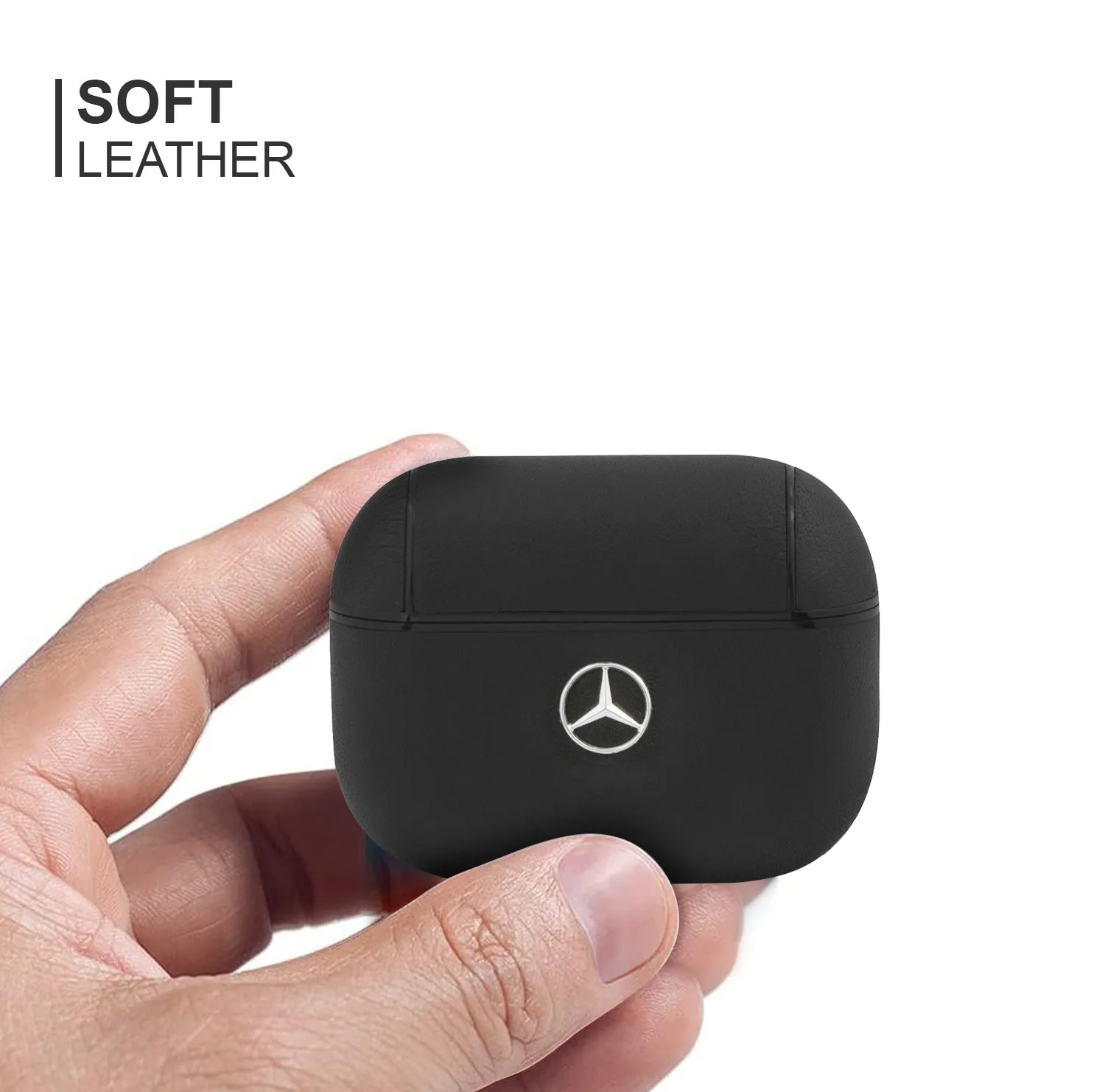 AirPods Pro - Leather Black Metal Logo - Mercedes-Benz