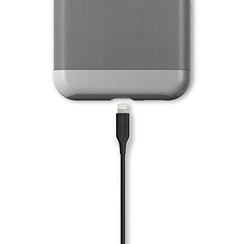 Amazon Basics USB-A to Lightning ABS Charger Cable, MFi Certified Charger for Apple iPhone 14 13 12 11 X Xs Pro, Pro Max, Plus, iPad, 6 Foot, Black