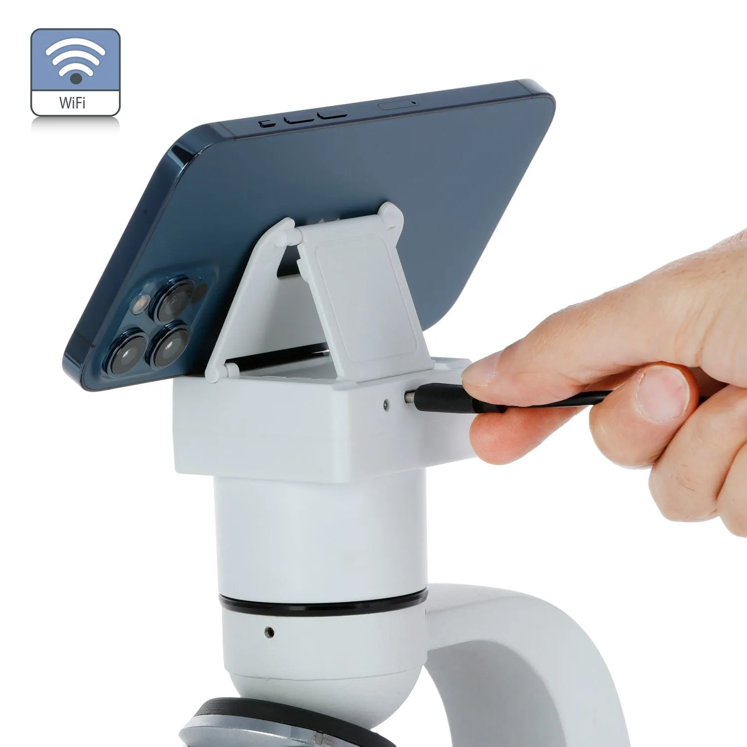 AmScope 2.0MP Wi-Fi Full HD 1080p Digital Compound Microscope with Mechanical Stage for Smart Devices