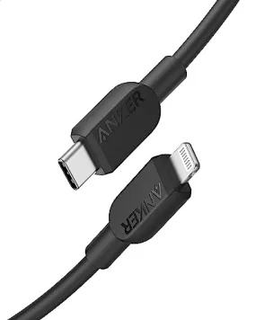 Anker 310 USB C to Lightning Cable (Black, 6ft), MFi Certified, Fast Charging Cable for iPhone 14 Plus 14 14 Pro Max 13 13 Pro 12 11 X XS XR (Charger Not Included)