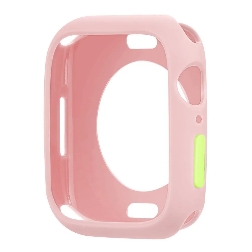 Apple Watch (41mm) candy color button TPU cover - Pink / Fluorescent Green