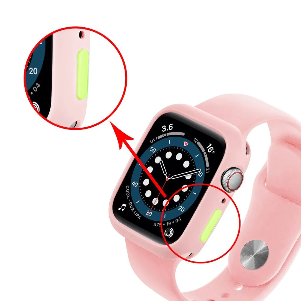 Apple Watch (41mm) candy color button TPU cover - Pink / Fluorescent Green