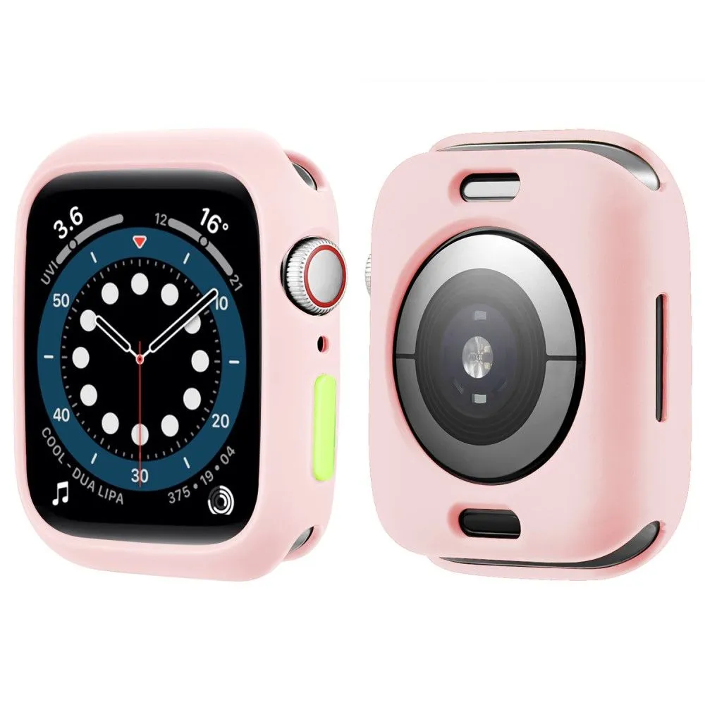 Apple Watch (41mm) candy color button TPU cover - Pink / Fluorescent Green