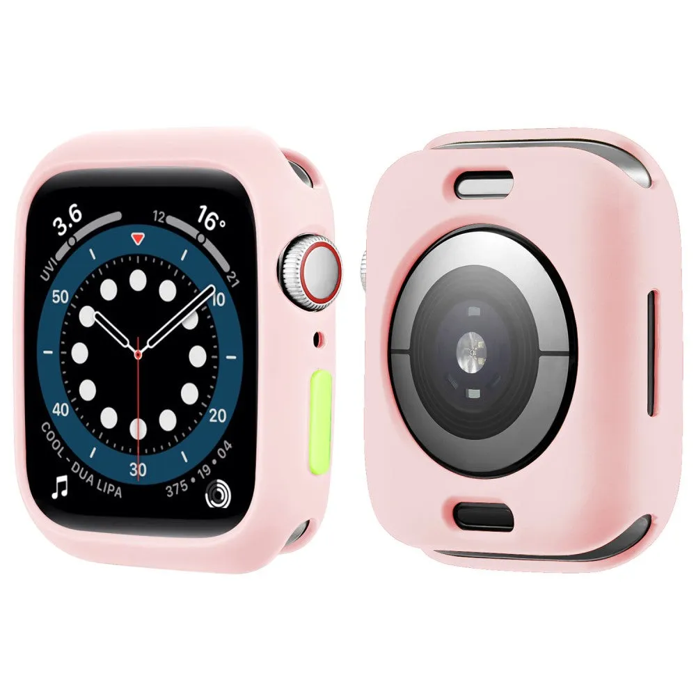 Apple Watch (41mm) candy color button TPU cover - Pink / Fluorescent Green