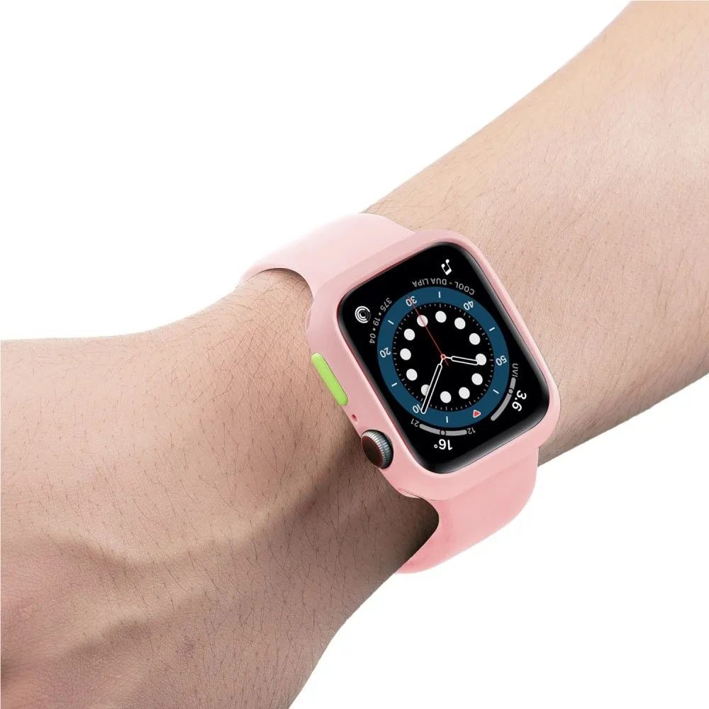 Apple Watch (41mm) candy color button TPU cover - Pink / Fluorescent Green