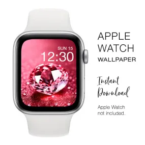 Apple Watch WALLPAPER - Red Diamond 1 - Instant Download - Watch Background Apple Watch face design