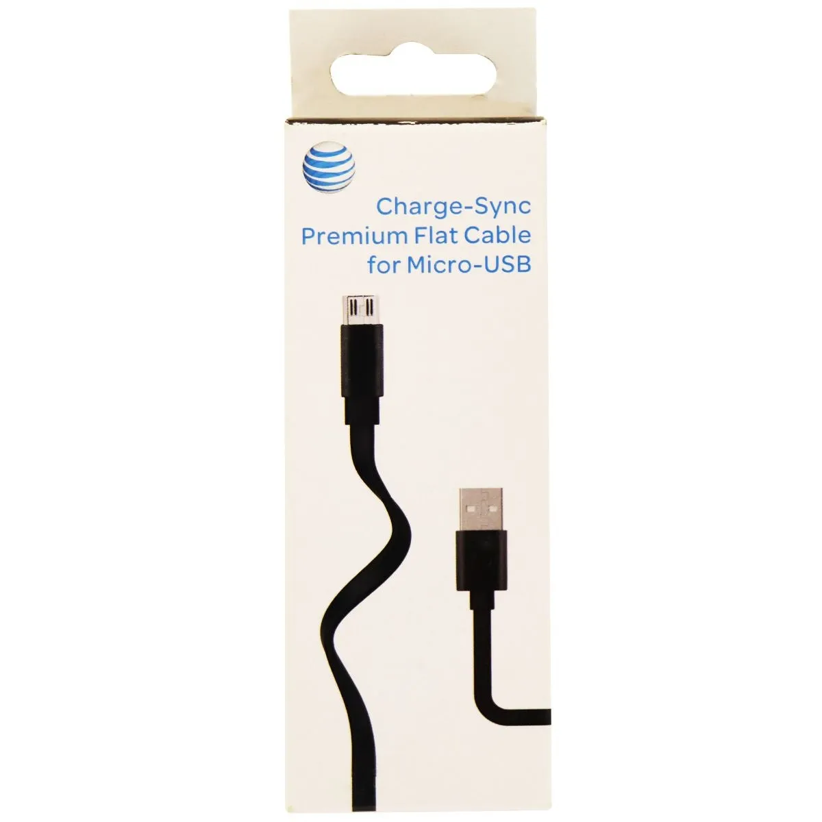 AT&T Flat Charge and Sync Universal Micro-USB to USB 4 Ft Cable - Black