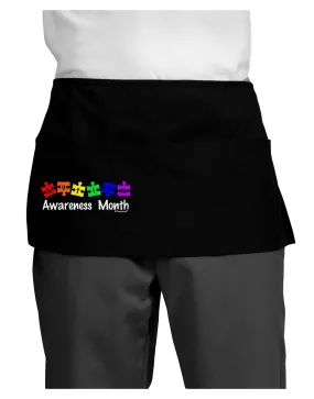 Autism Awareness Month - Colorful Puzzle Pieces Dark Adult Mini Waist Apron, Server Apron by TooLoud