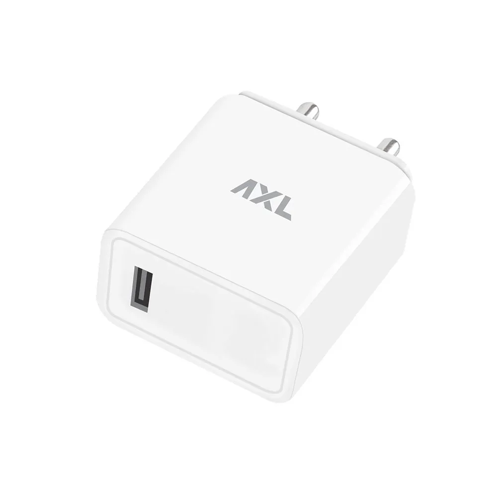 AXL FC4 Wall Charger Single USB Port 5V/3.0A | Fast Charging Adapter with Micro Cable Compatible for Android (White)