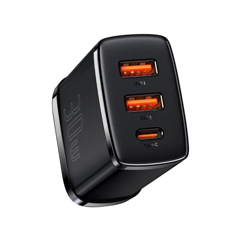 Baseus Compact Fast Charger 2U C 30W UK - Black