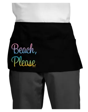 Beach Please - Summer Colors Dark Adult Mini Waist Apron, Server Apron