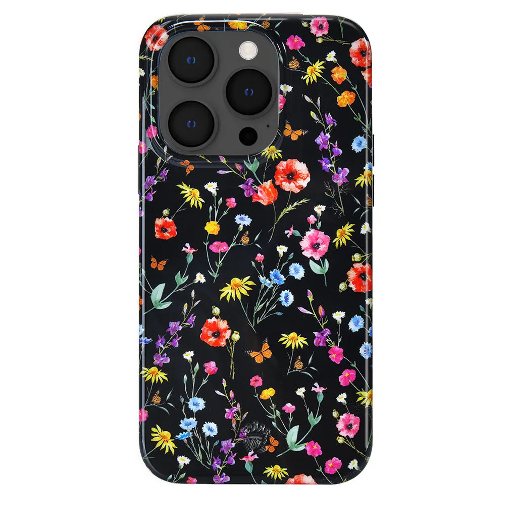 Black Wildflower iPhone Case