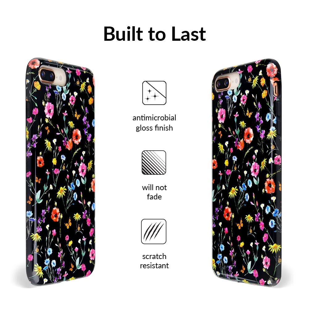 Black Wildflower iPhone Case