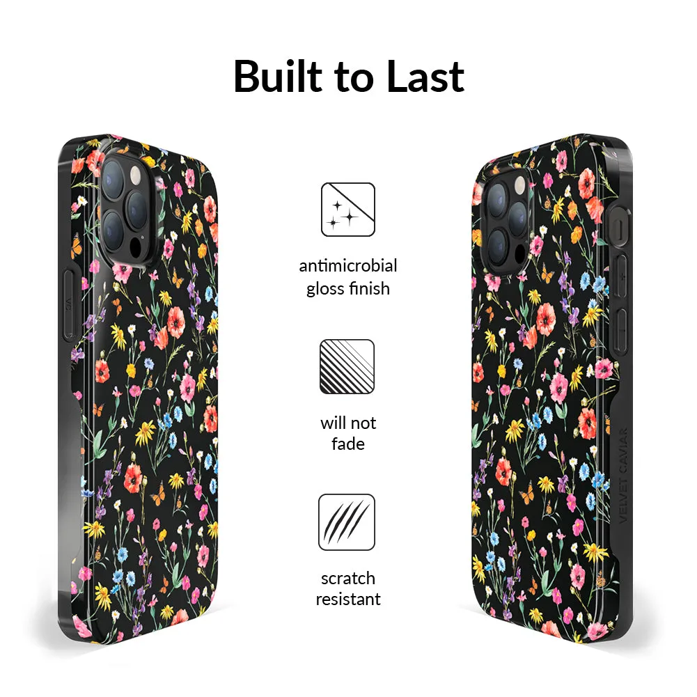 Black Wildflower iPhone Case