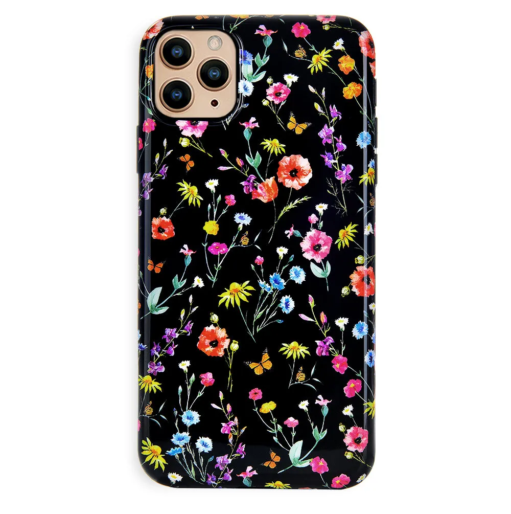 Black Wildflower iPhone Case