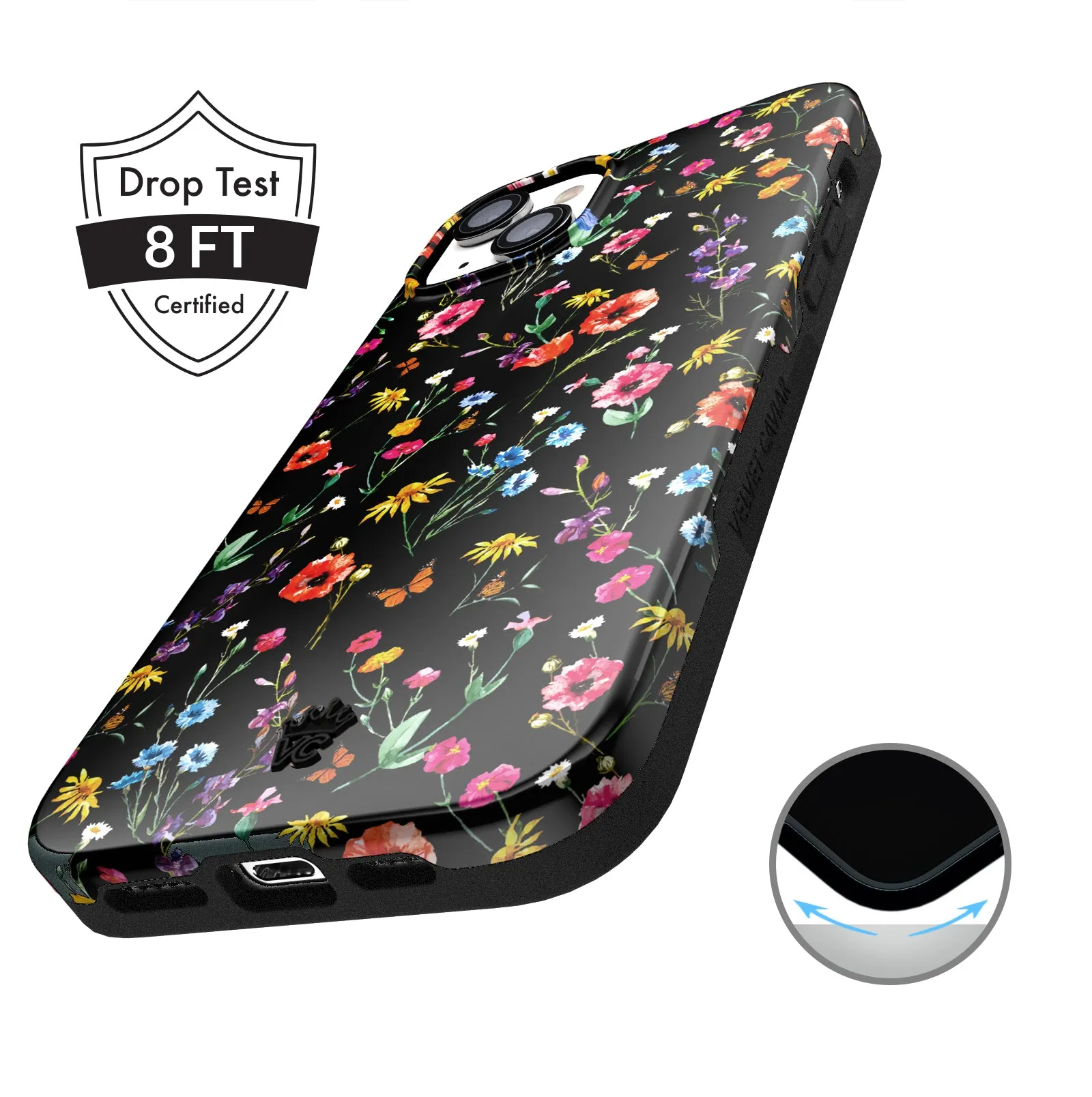 Black Wildflower iPhone Case