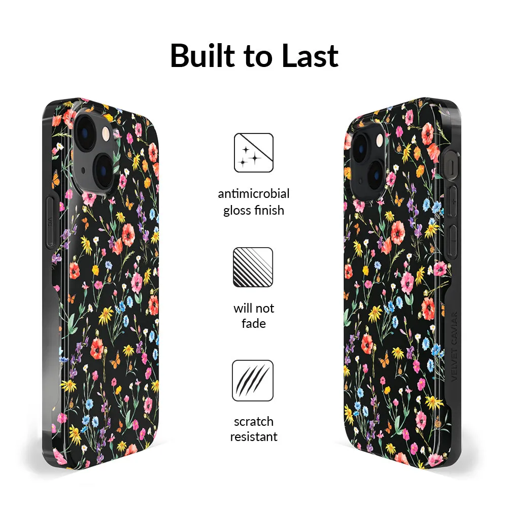 Black Wildflower iPhone Case